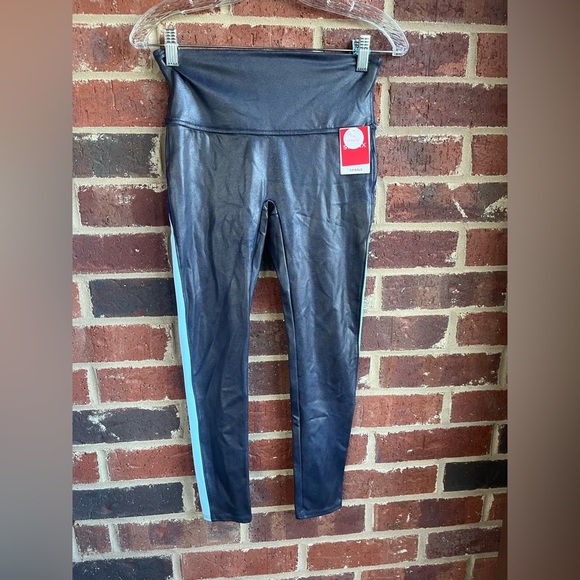 SPANX Faux Leather 7/8 Track Stripe Legging Size Medium - Picture 5 of 14